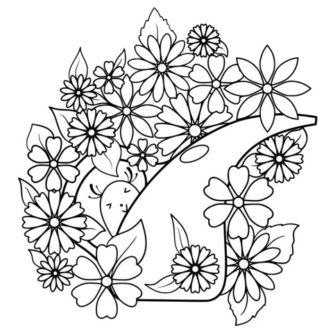 Colorful Flowers and Red Sprayer Coloring Page