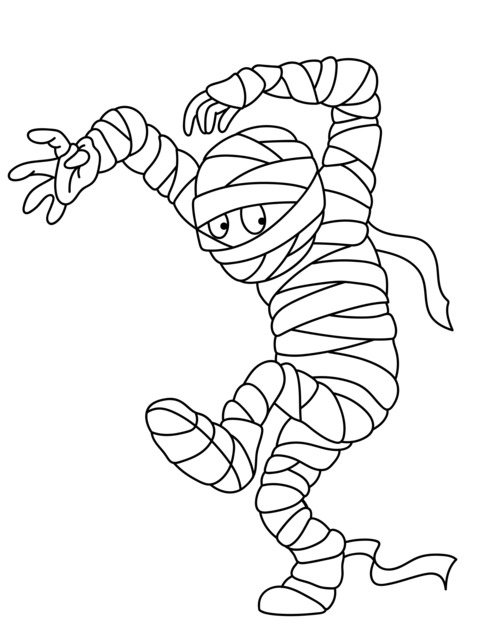 Dancing Mummy Coloring Page