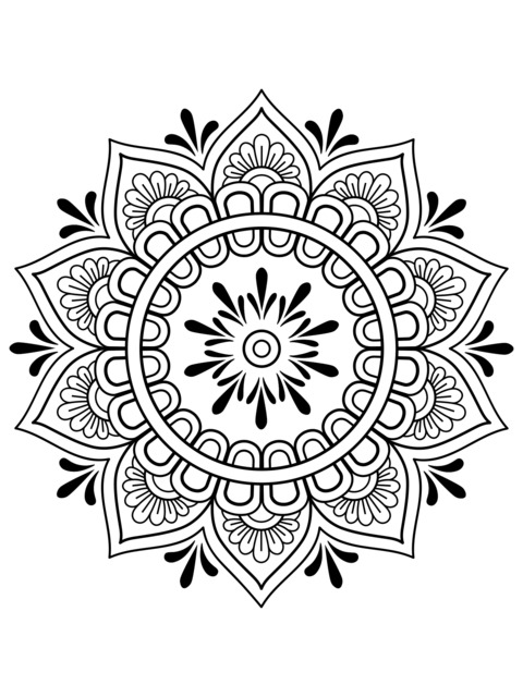 Página de Colorir Mandala Colorido