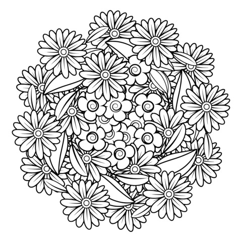 Colorful Flower Coloring Page