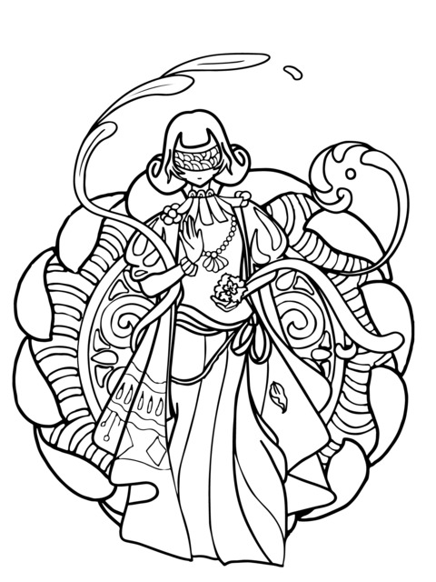 Exquisite Female - themed Coloring Page