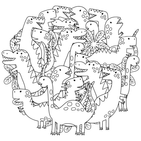 Colorful Dinosaur Coloring Page