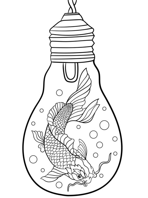 Koi fish in a light - bulb