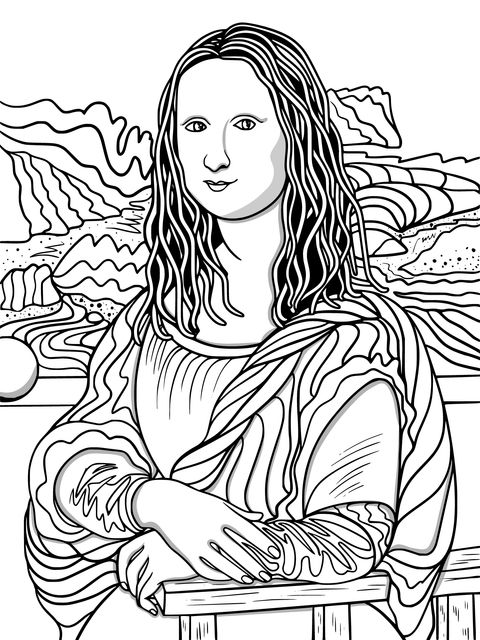 Mona Lisa Coloring Page: A New Experience of a Classic Painting