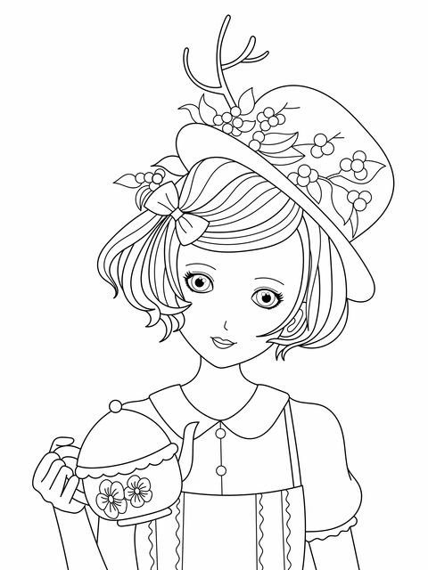 Girl Holding a Teapot