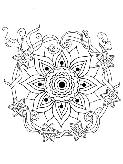 Linda Página de Colorir Mandala