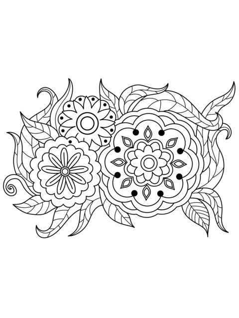 Colorful Flower Coloring Page