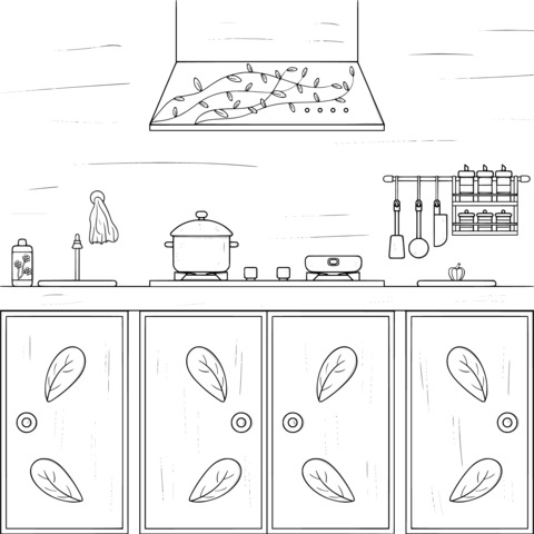 Kitchen - themed Coloring Page