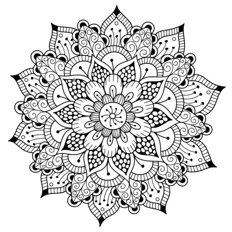 Lindo Exemplo de Página de Colorir Mandala