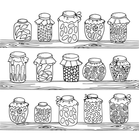 Colorful Canned Food Coloring Page