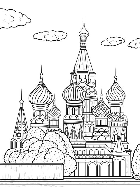 Coloring Page of St. Basil's Cathedral