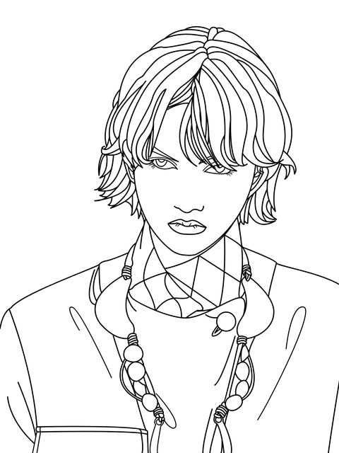 Fashionable Character Coloring Page