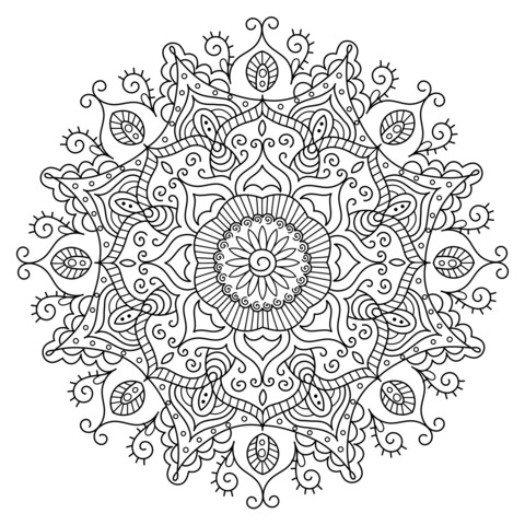 Linda Página de Colorir Mandala