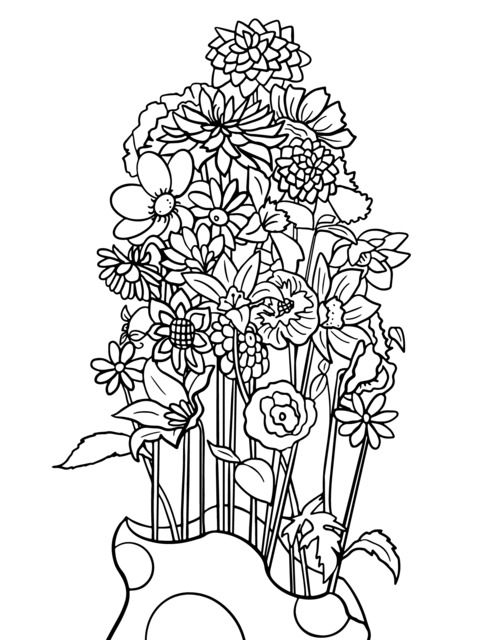 Colorful Bouquet Coloring Page