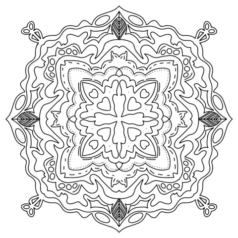 Página de Colorear Mandala Colorido