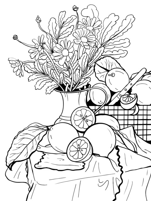 Flower and Fruit Still - Life