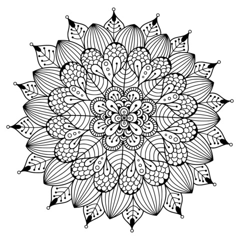 Linda Página de Colorir Mandala