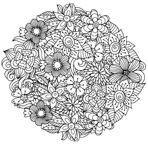 Colorful Flower Coloring Page