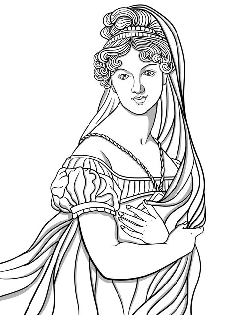 Vintage - Dressed Lady Coloring Page