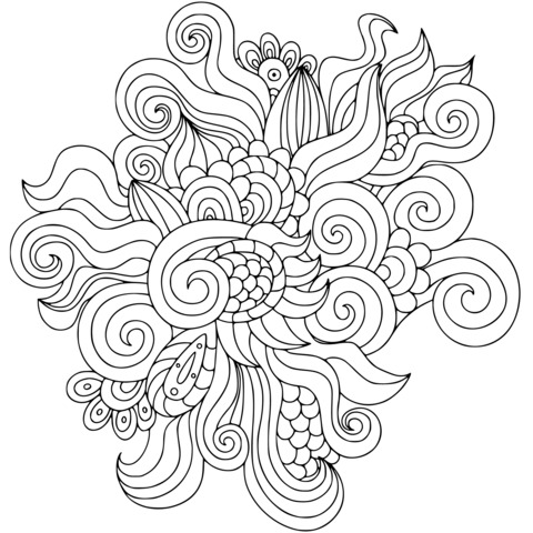 Vibrant and Colorful Abstract Pattern Coloring Page