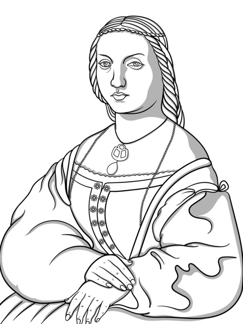 Vintage Lady Coloring Page