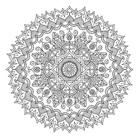 Exquisite Mandala Coloring Page