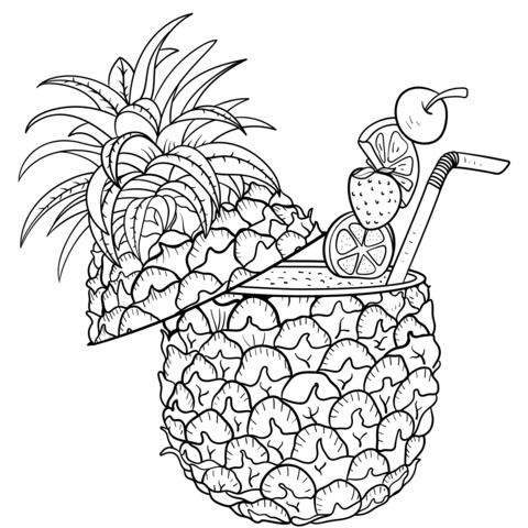 Pineapple Juice Coloring Page