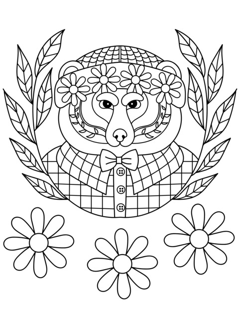 Cute Bear Coloring Page