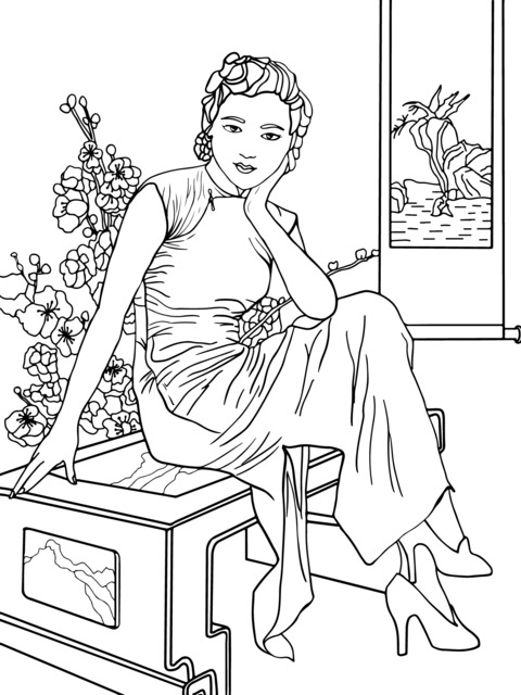 An Elegant Lady in Cheongsam