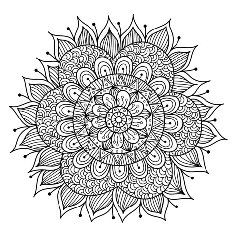 Linda Página de Colorir Mandala