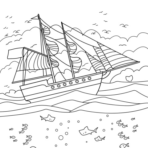 Nautical - themed Coloring Page