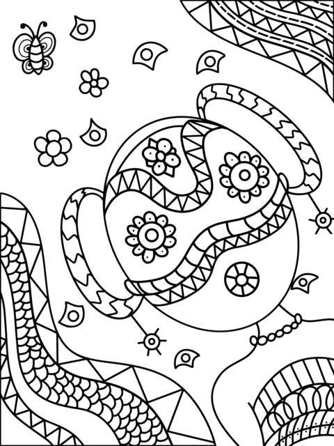 Colorful Decorative - style Character Coloring Page