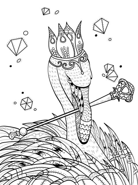 Fantasy Creature with Staff and Crown