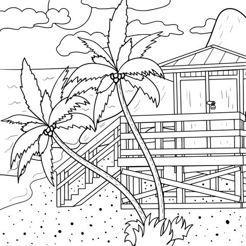 Seaside Cottage Coloring Page: Enjoy the Tranquility and Beauty of the Seashore