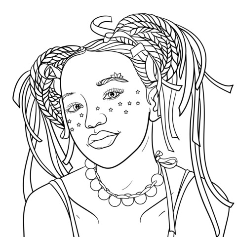 Colorful Fashionable Girl Coloring Page