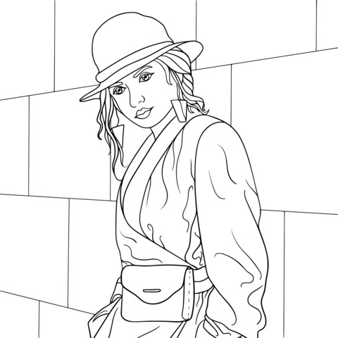 Fashionable Lady Coloring Page