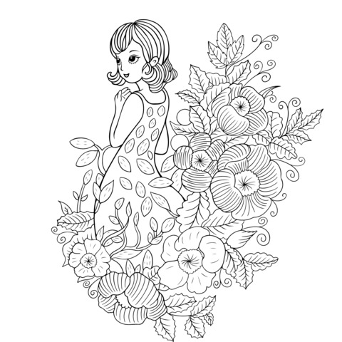 Girl in the Flower Cluster