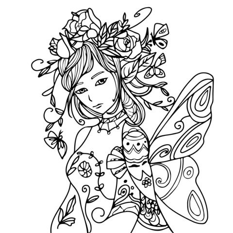 Butterfly Fairy Coloring Page