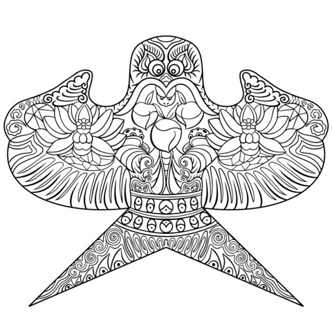 Traditional Chinese Kite Coloring Page