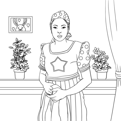 Coloring Page of a Lady