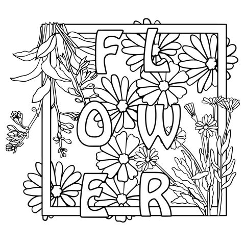 Flower - themed Coloring Page