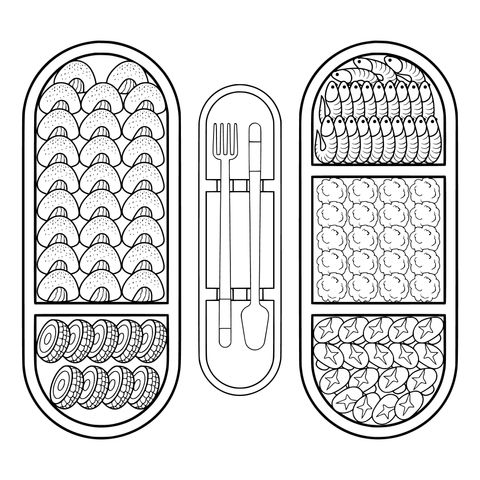 Cute Bento Food Coloring Page