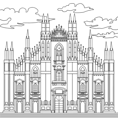 Cathedral Coloring Page: Unleash Creativity by Coloring a Classic Building