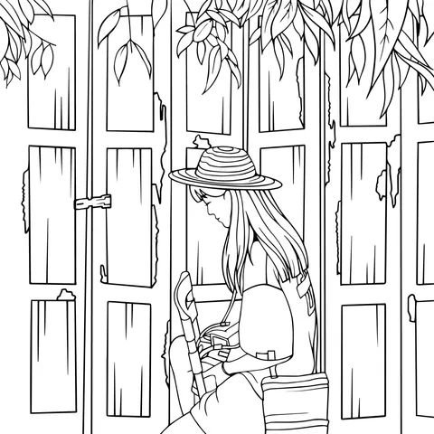The Photography - loving Girl Leaning Against the Door