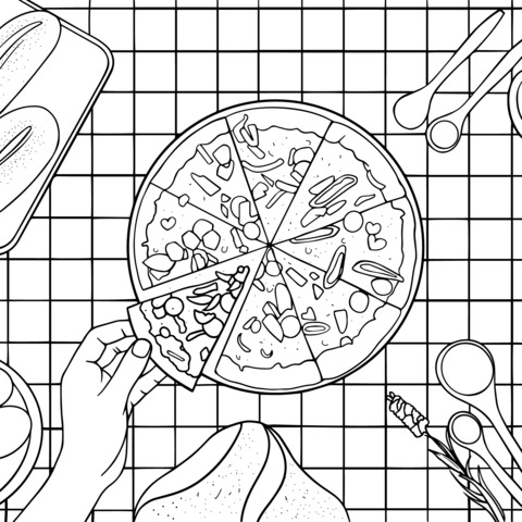 Delicious Pizza Coloring Page: Enjoy the Fun of Coloring