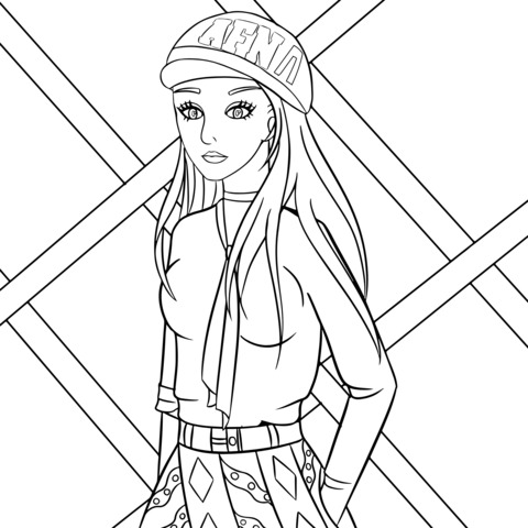 Fashionable Girl Coloring Page