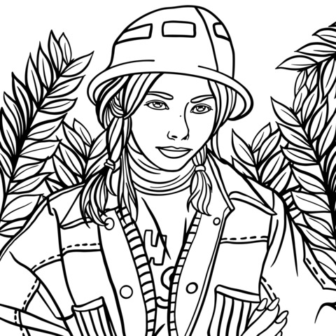 Fashionable Girl Illustration Coloring Page