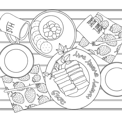 Delicious Breakfast Coloring Page