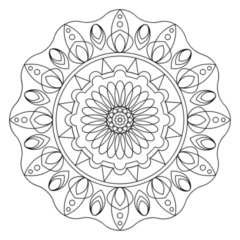 Lindo Página de Colorir Mandala