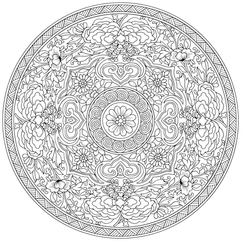 Colorful Floral Circular Pattern